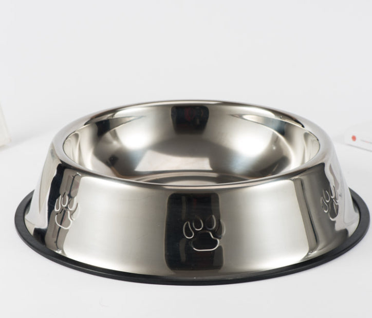 Cuenco de Acero Inoxidable Antideslizante para Perros y Gatos