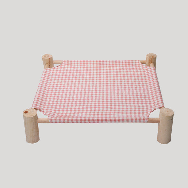 Solid wood pet bed with washable cover