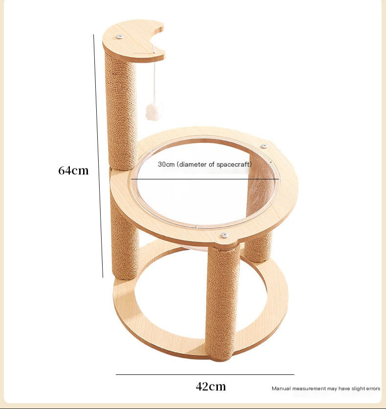Tiragraffi doppio per gatti con cupola trasparente