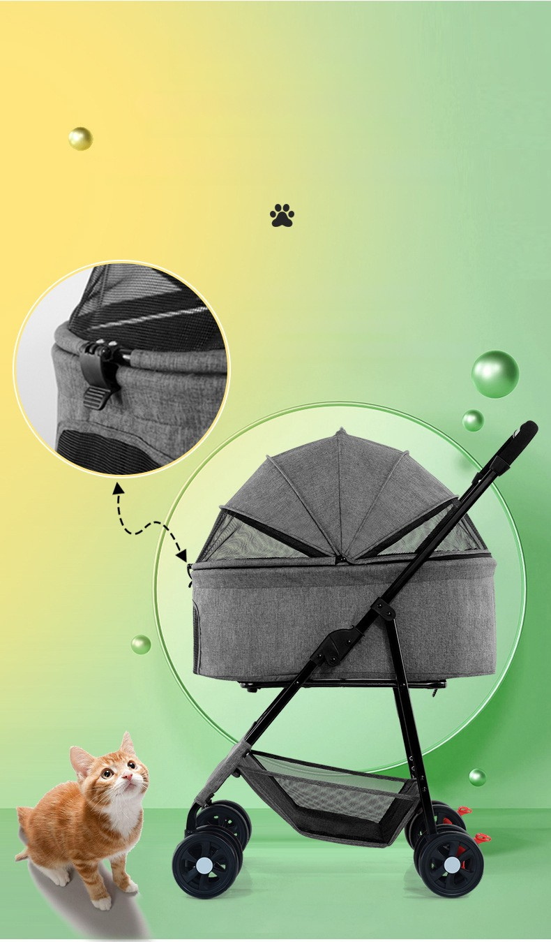 Cochecito Portátil Plegable para Perro Pequeño y Gato