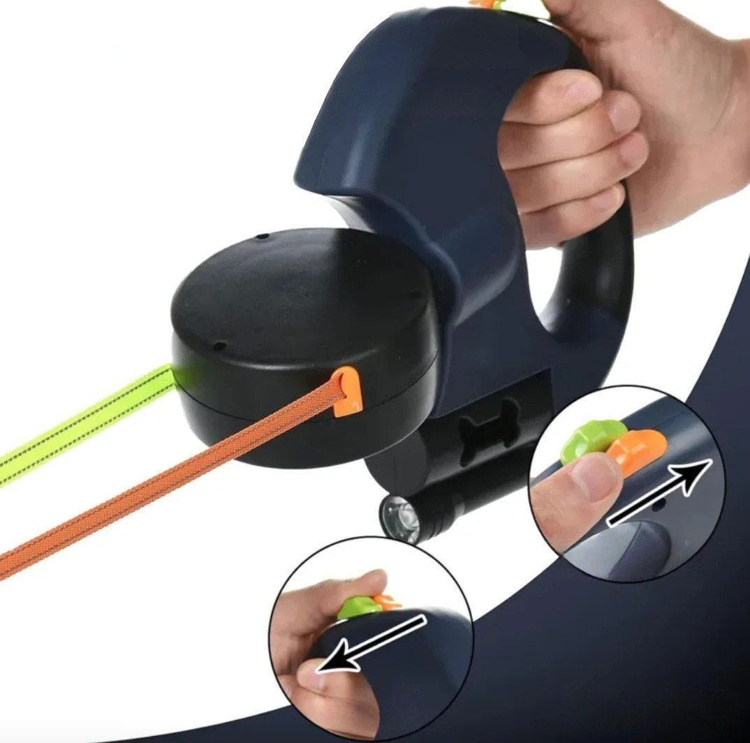 Correa retráctil doble para Mascotas