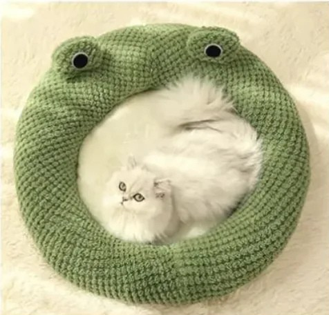 Cama para mascotas en forma de rana  Para gatos y perros pequeños