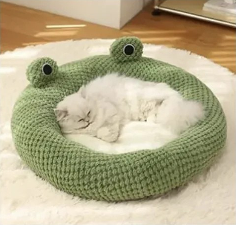 Cama para mascotas en forma de rana  Para gatos y perros pequeños