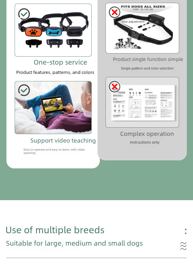 Collar para perros ultrasónico recargable antiladridos