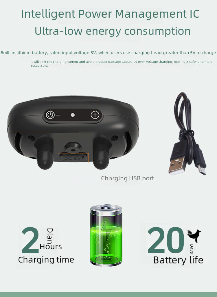 Rechargeable Ultrasonic Anti-Bark Dog Collar