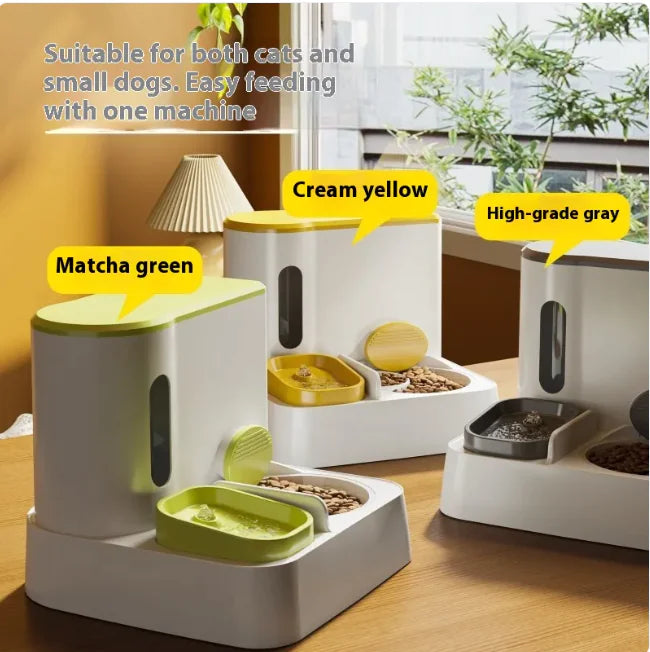 Double food and water dispenser for cats
