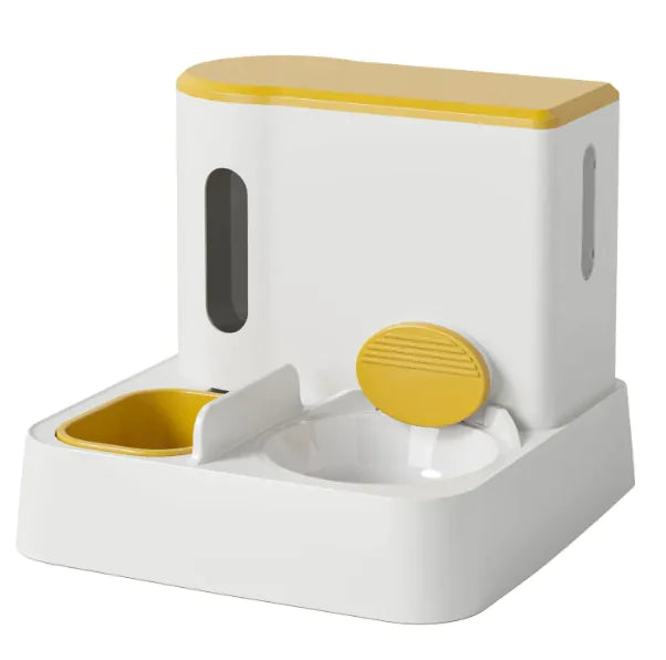Distributore doppio di cibo e acqua per gatti