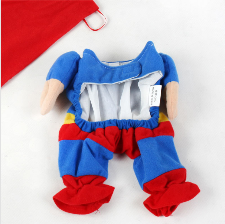 Blue and red cape costume for pets