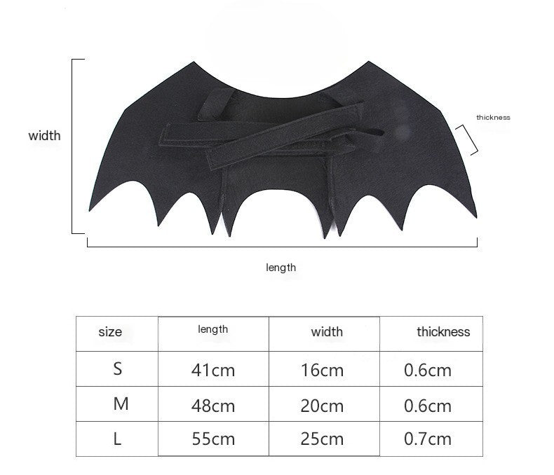 Costume da animale domestico con ali di pipistrello e maschera