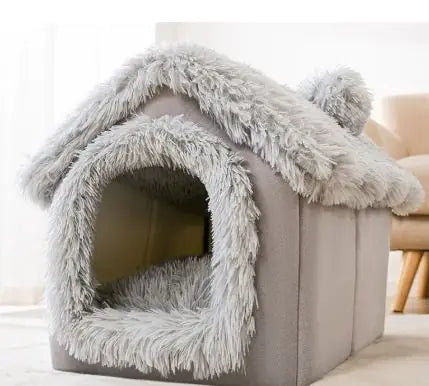 Cama Cueva Acolchada para Gatos y Perros Pequeños