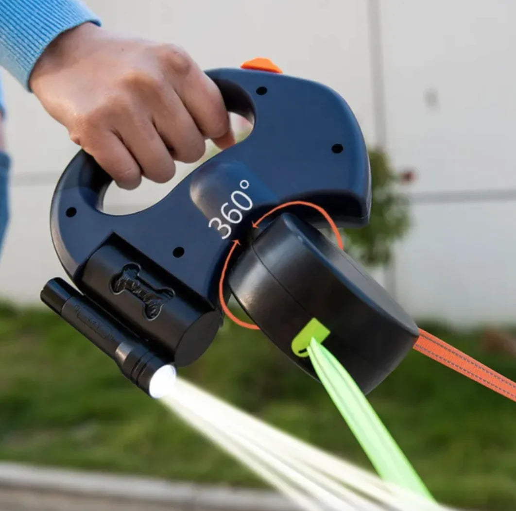 Correa retráctil doble para Mascotas