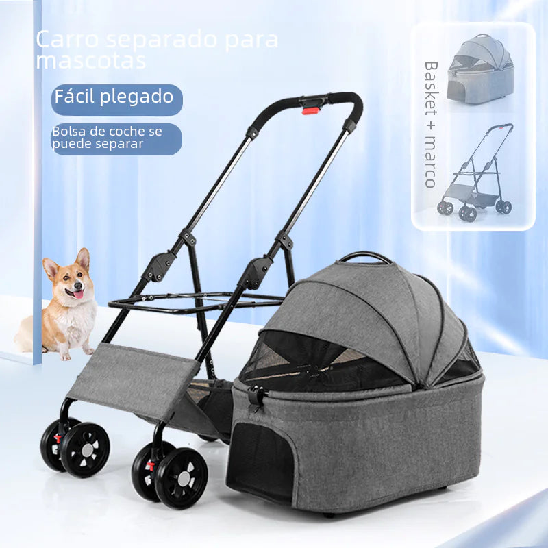 Cochecito Portátil Plegable para Perro Pequeño y Gato