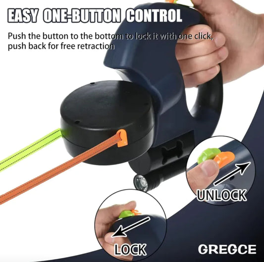 Double retractable pet leash