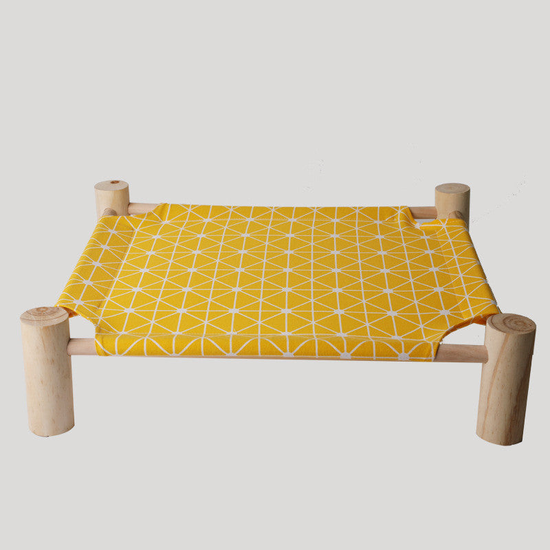 Solid wood pet bed with washable cover