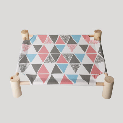 Solid wood pet bed with washable cover
