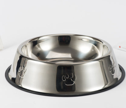 Cuenco de Acero Inoxidable Antideslizante para Perros y Gatos