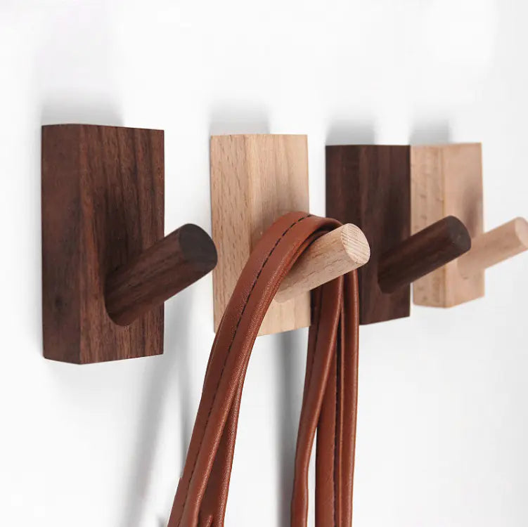 Ganchos de Pared de Madera Maciza