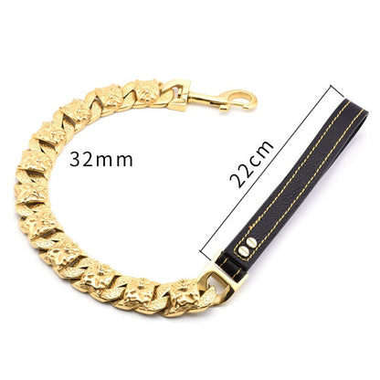 Stainless steel and titanium dog collar