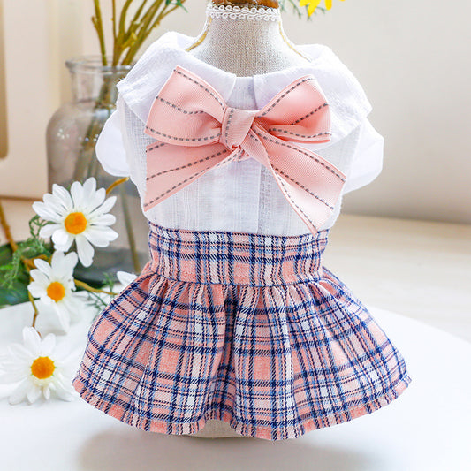 Lightweight plaid skirt clothing for pets