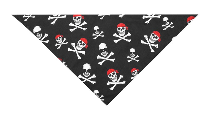 Pirate-style scarf with skull designs