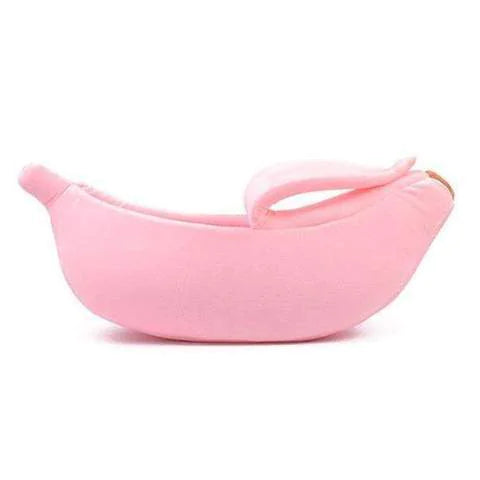Banana-shaped pet bed
