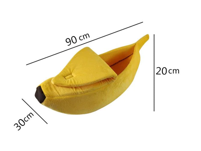 Banana-shaped pet bed