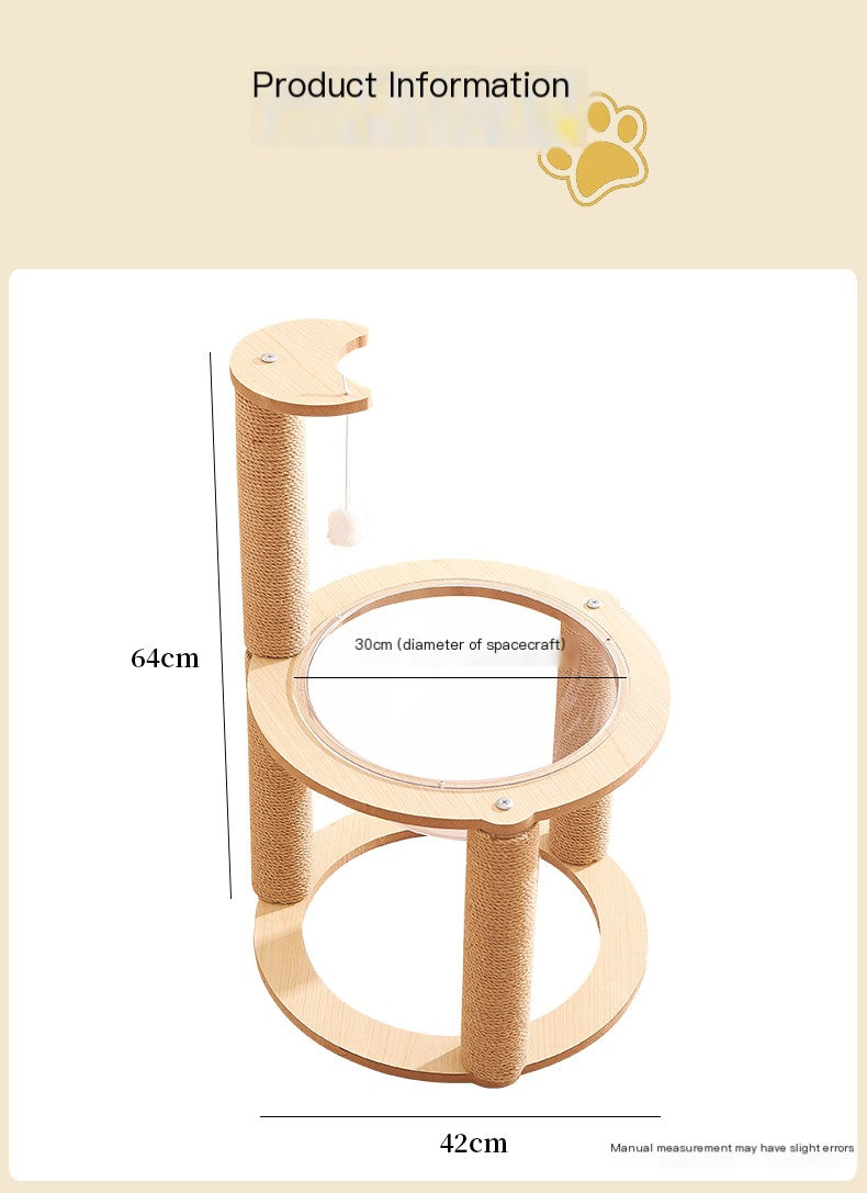 Double Cat Scratcher with Transparent Dome