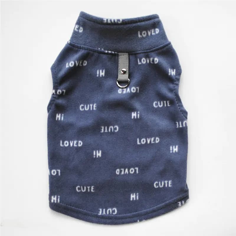 Maglione per animali domestici in pile morbido e leggero con colletto