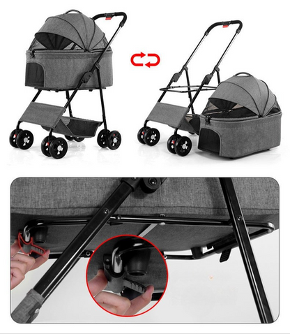 Cochecito Portátil Plegable para Perro Pequeño y Gato