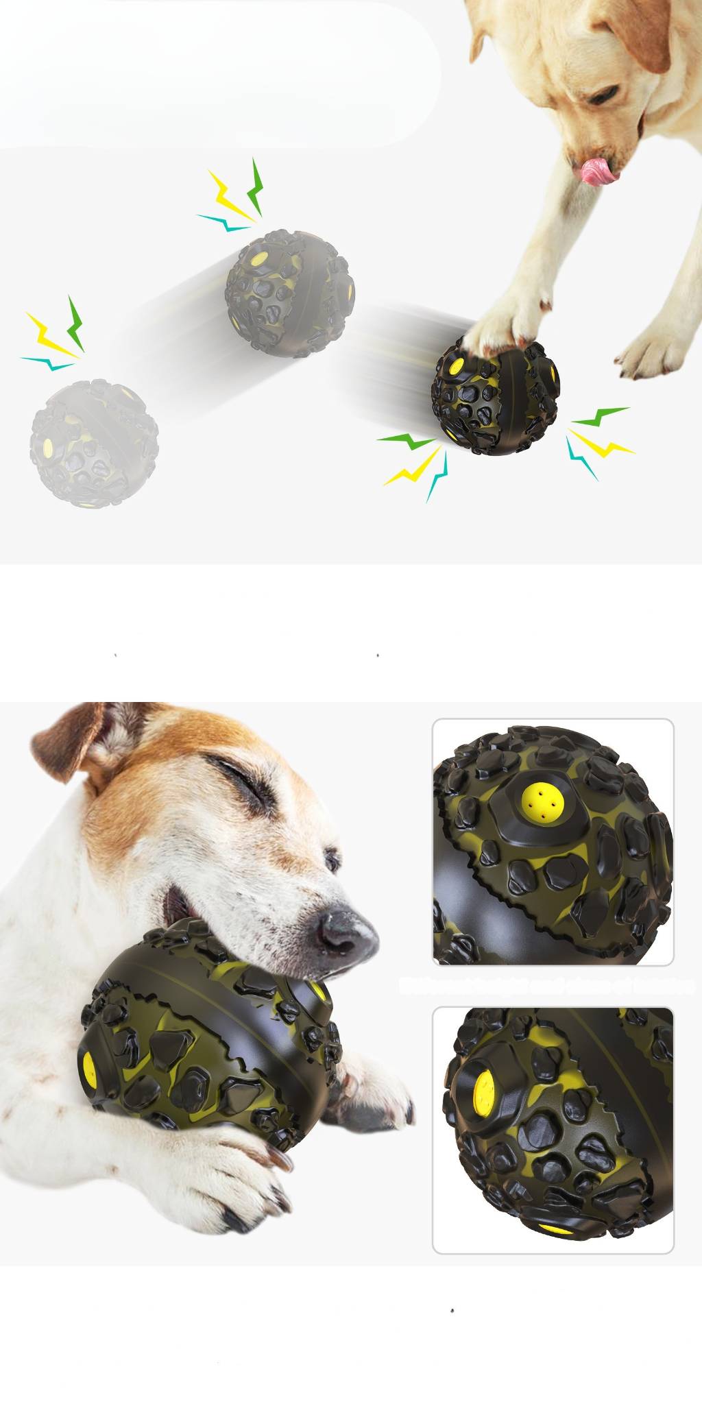 Juguete pelota mordedora con sonido para mascotas