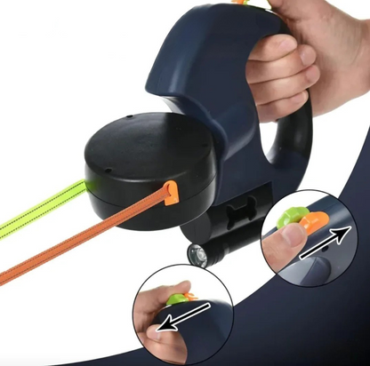 Correa retráctil doble para Mascotas