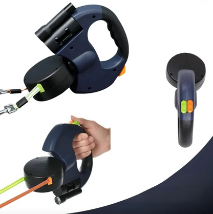 Correa retráctil doble para Mascotas