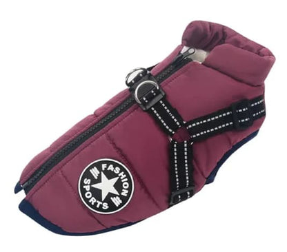 Giacca imbottita con pettorina integrata per cani