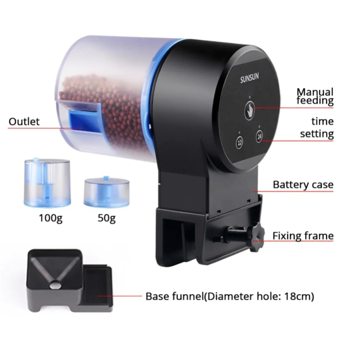 Fish Food Feeder with Timer