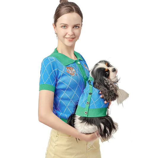 Disfraz cardigan tigre azul para mascotas