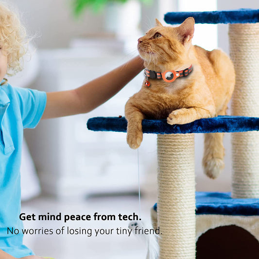 Reflective Pet Collar with Airtag Holder