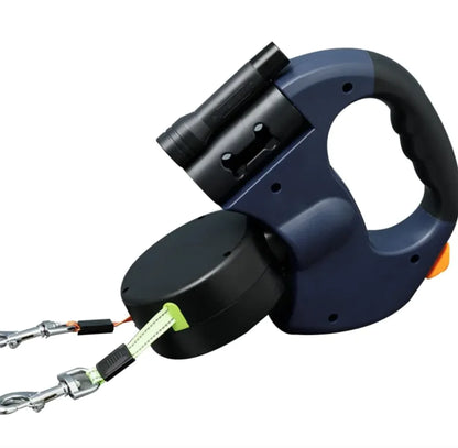 Double retractable pet leash