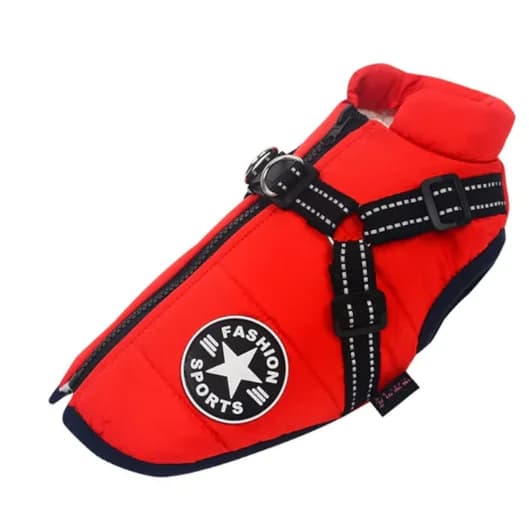 Giacca imbottita con pettorina integrata per cani