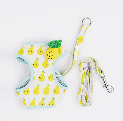 Fruit Print Cat Harness and Leash