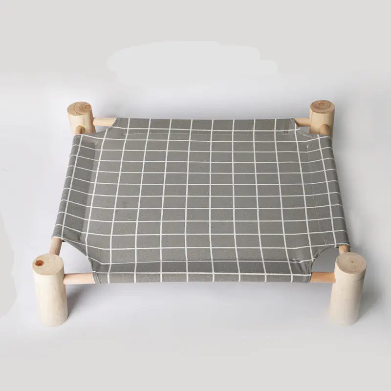 Solid wood pet bed with washable cover