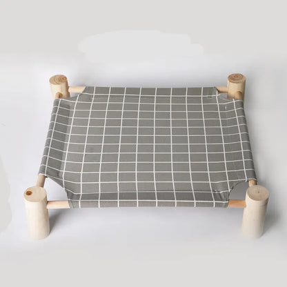 Solid wood pet bed with washable cover