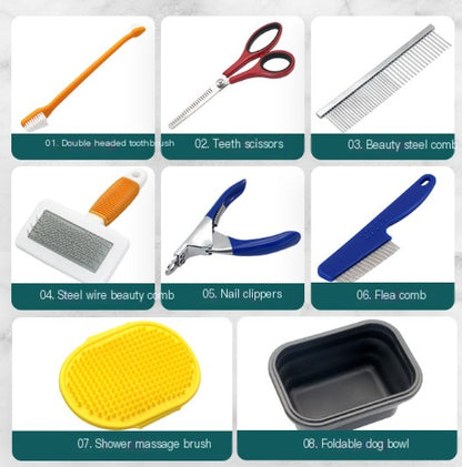 Ideal pet care set for travel