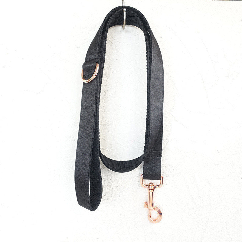 Black velvet collar with metal buckle for pets