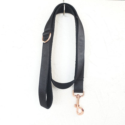 Black velvet collar with metal buckle for pets