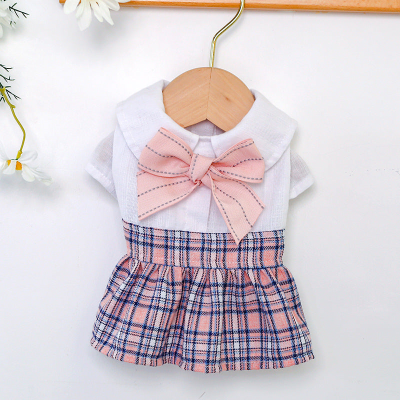 Lightweight plaid skirt clothing for pets
