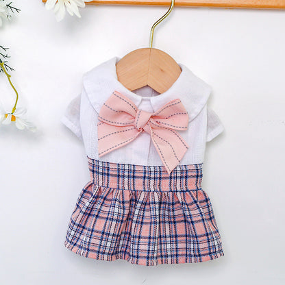 Lightweight plaid skirt clothing for pets