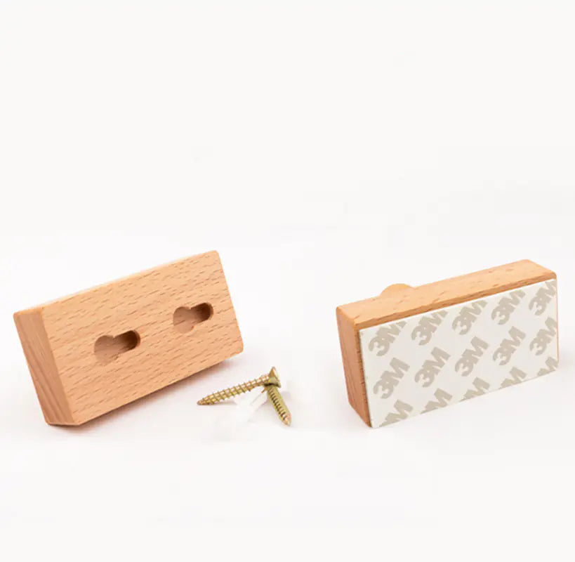 Ganchos de Pared de Madera Maciza