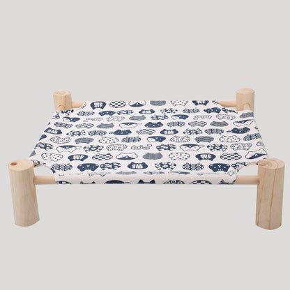 Solid wood pet bed with washable cover