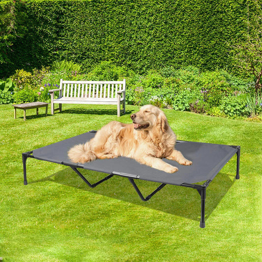Elevated bed for large dogs, ideal for outdoors