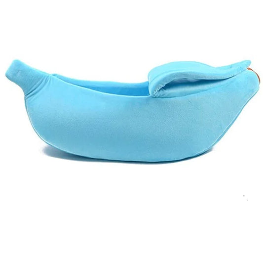 Banana-shaped pet bed